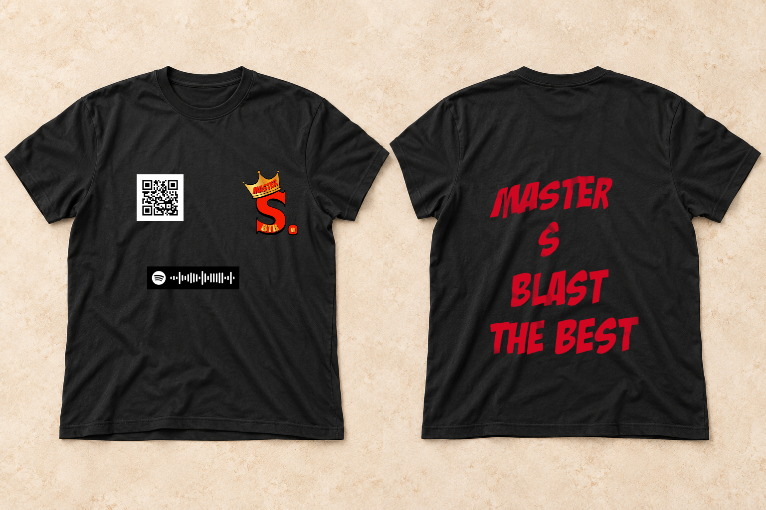 Black · Performance edition T-shirt, front and back