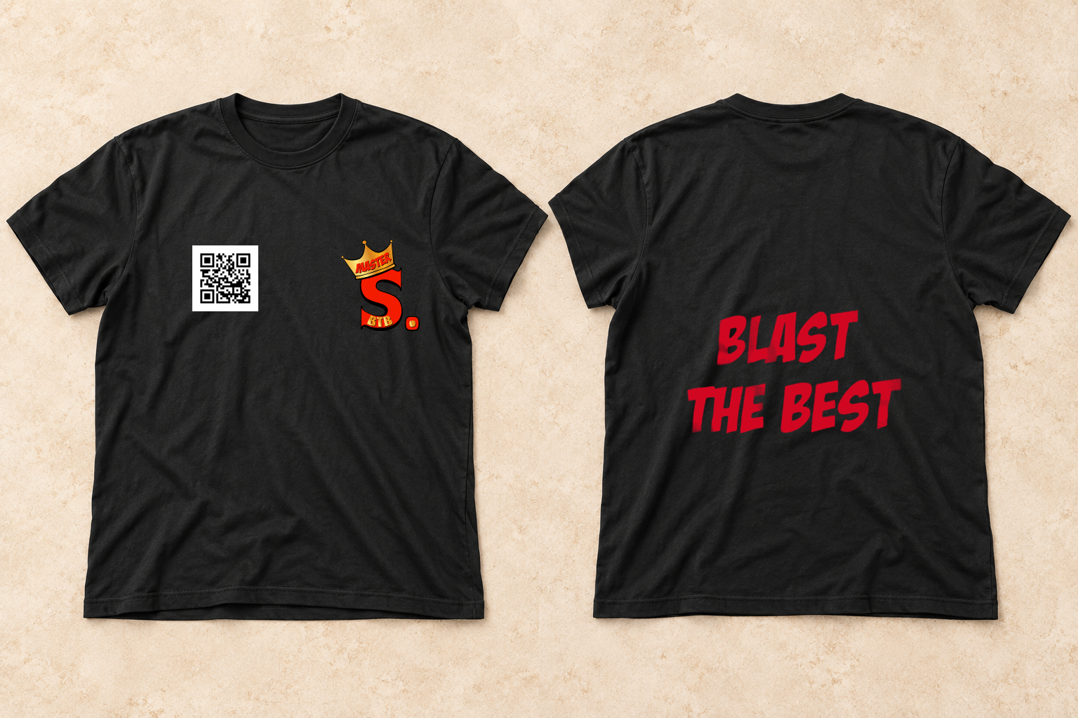 Black · Blast The Best T-shirt, front and back