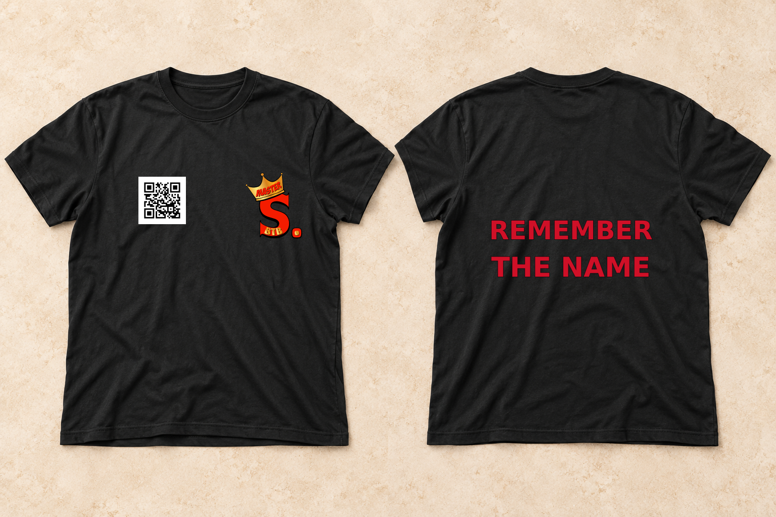 Black · Remember The Name T-shirt, front and back